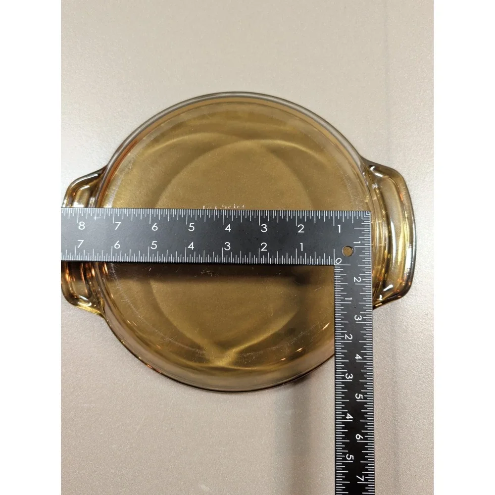 Anchor Hocking Amber Glass Deep Pie Plate 9 Inch Round Ovenware 1 Qt with Handle